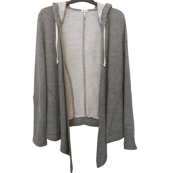 Splendid Heather Gray Open Front Waterfall Lightweight Hoodie Cardigan Size S - Picture 6 of 7